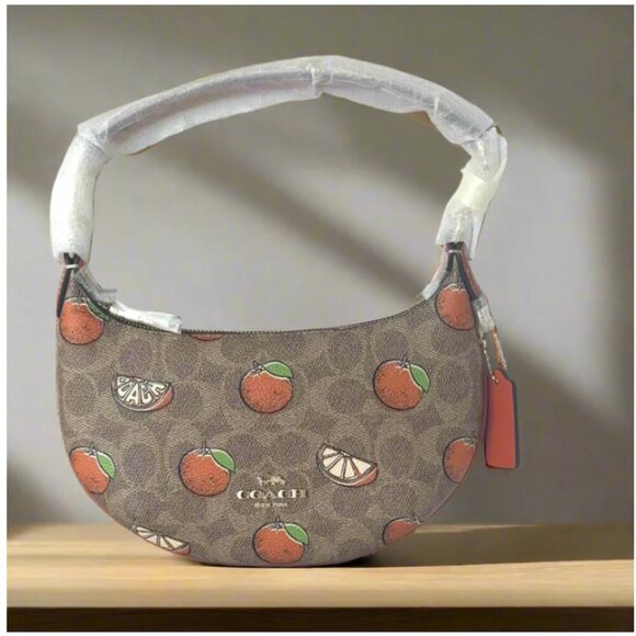 Coach Mini Payton Shoulder Bag Oranges Signature Canvas CBA78 Leather ORIGPKG - Picture 2 of 12